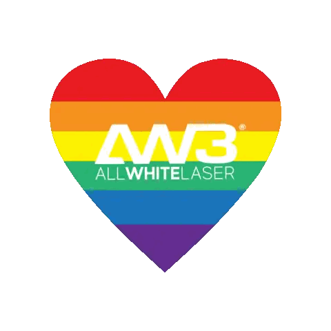 Rainbow Heart With AW3 All White Laser