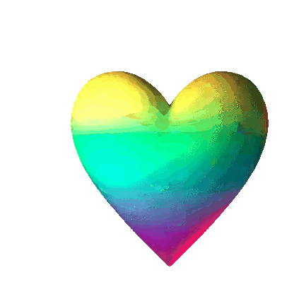 Rainbow Heart With Purple Center