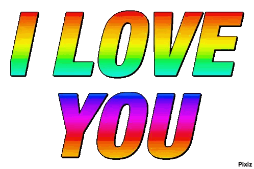 Rainbow I Love You Text