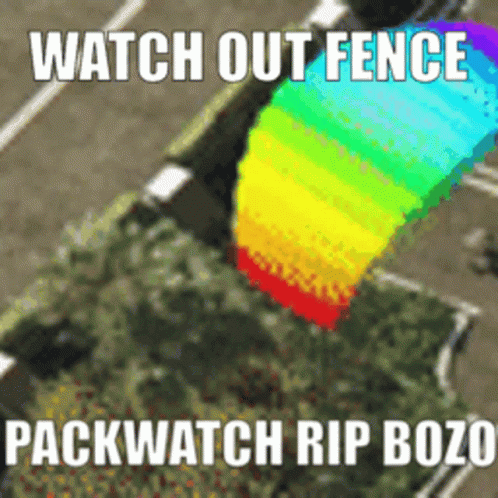 Rainbow Kite Watch Out Fence Packwatch Rip Bozo GIF
