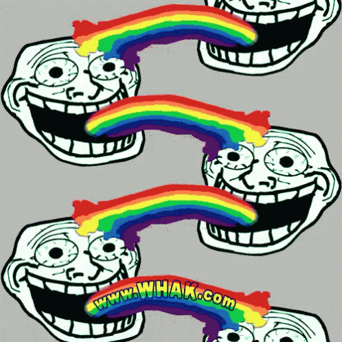 Rainbow Laughing Face Troll Phonk GIF