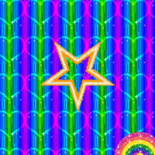 Rainbow Rotating Star GIF