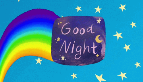Rainbow Star Good Night GIF