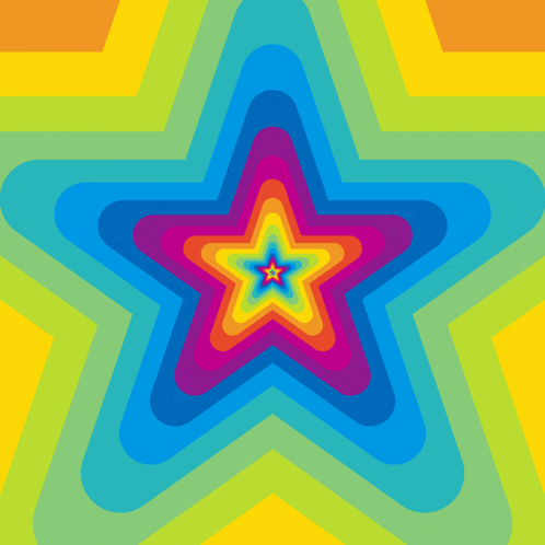 Rainbow Star Zooms In GIF