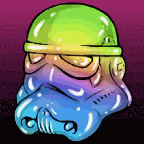 Rainbow Stormtrooper Helmet GIF