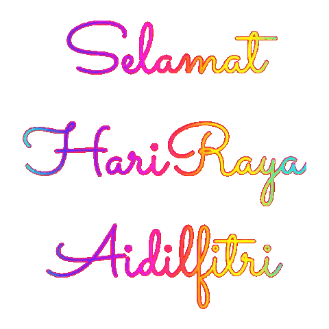 Rainbow Text Selamat Hari Raya
