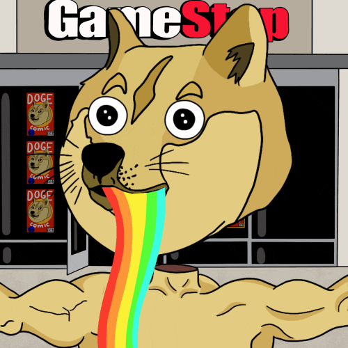 Rainbow Tongue Doge Meme GIF