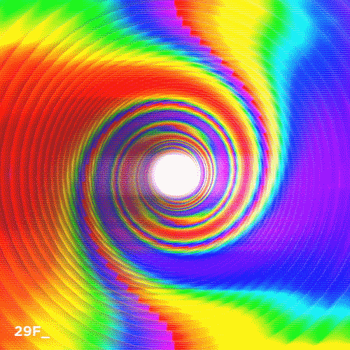 Rainbow Vortex With White Center GIF