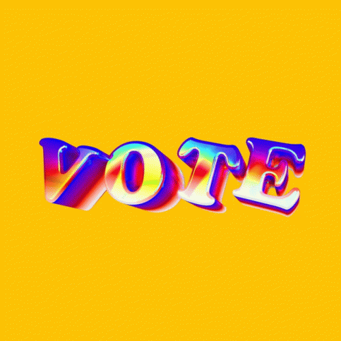 Rainbow Vote on Yellow Background
