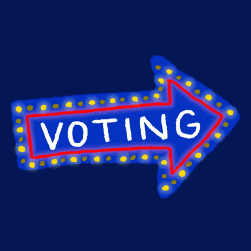 Rainbow Vote on Yellow Background