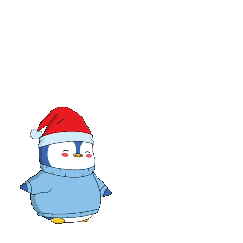 Raining Present Pudgy Penguin Merry Christmas GIF