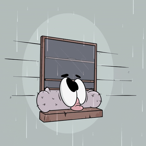 Rainy Day Pouring Rain Sad Cartoon GIF