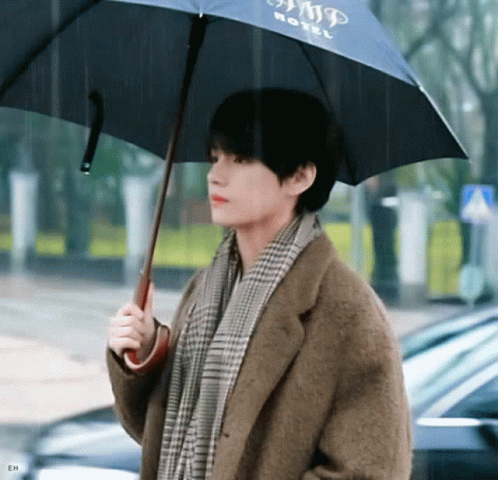 Rainy Friday Bts Taehyung Holding Umbrella GIF