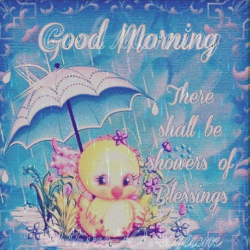 Rainy Friday Chick With An Umbrella GIF