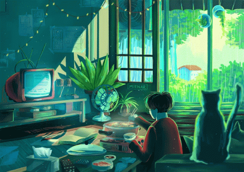 Rainy Friday Guy Watching Television GIF