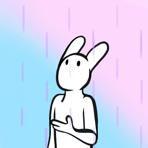 Rainy Friday Human Rabbit Looking At Rain GIF