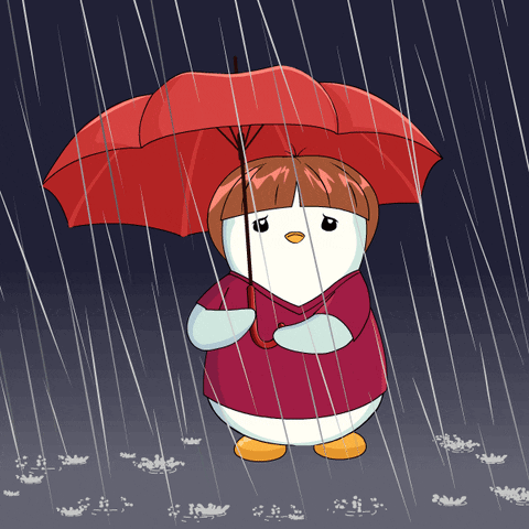 Rainy Friday Sad Pudgy Penguin GIF