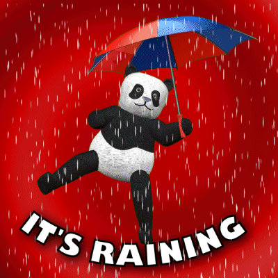 Rainy Friday Spinning Panda With Umbrella GIF