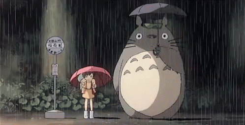 Rainy Friday Totoro And Satsuki Kusakabe Anime GIF