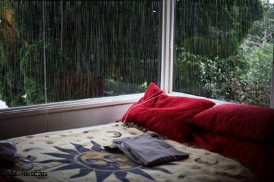 Rainy Night Cozy Scene Outside GIF
