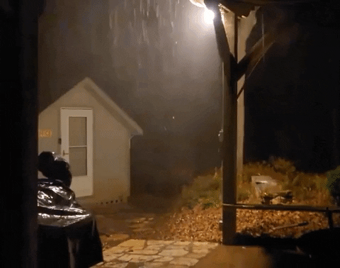 Rainy Night Lamp Post GIF