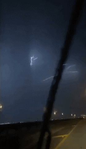 Rainy Night Lightning GIF