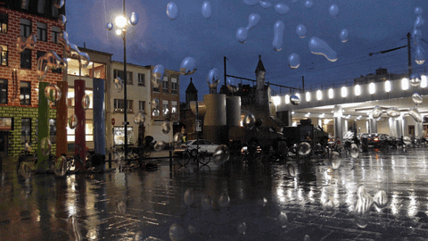 Rainy Night Rain Falling GIF