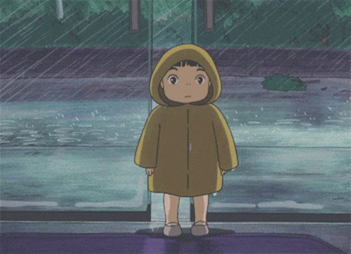 Rainy Saturday Ponyo Sosuke Standing In The Rain GIF