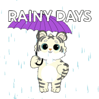 Rainy Season Umbrella Sticker GIF