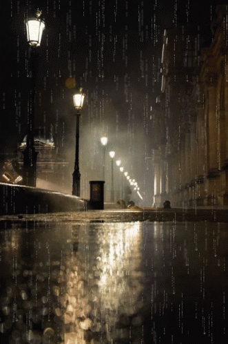 Rainy Street Night GIF