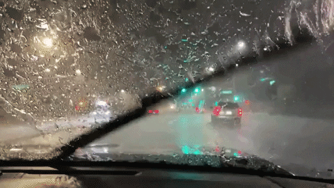 Rainy Tuesday Car Windshield GIF