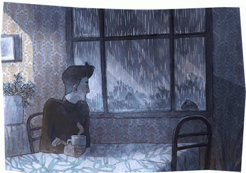 Rainy Wednesday Man Staring Out Window GIF