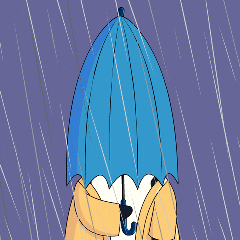 Rainy Wednesday Pudgy Penguin Open Close Umbrella GIF