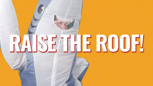 Raise The Roof Shark Mascot GIF