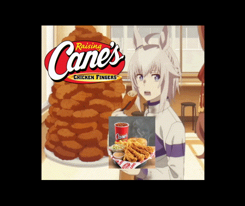 Raising Cane's Chicken Fingers Anime Girl Poster