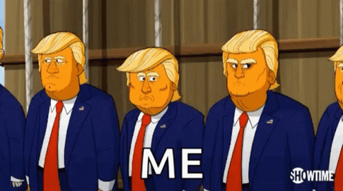 Cartoon Donald Trump Raising Hand GIF