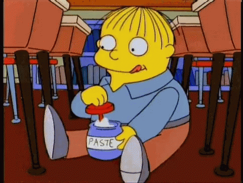 Ralph Simpsons Sitting Holding Paste Jar GIF