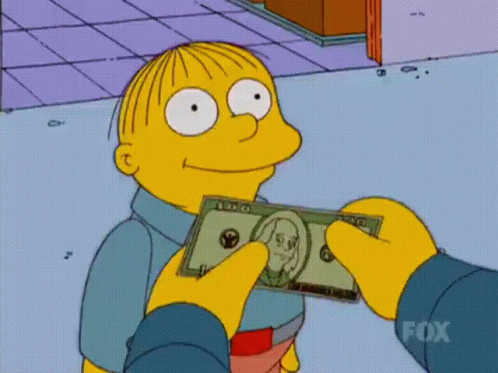 Ralph Wiggum Eating Dollar Bill GIF