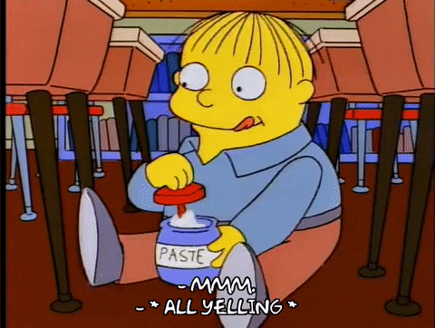 Ralph Wiggum Eating While All Yelling GIF
