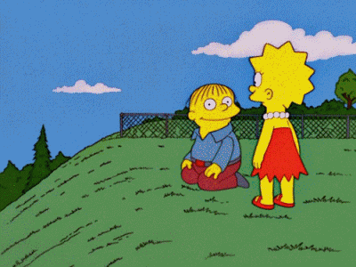 Ralph Wiggum Kneeling And Roll Down GIF