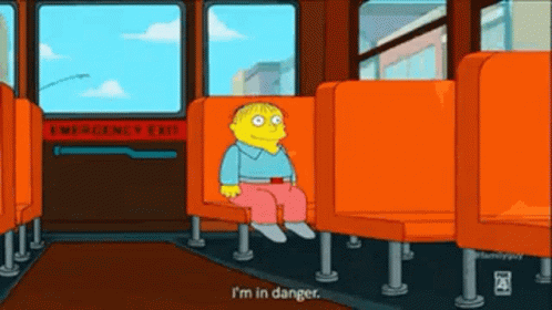 Ralph Wiggum Riding A Bus Im In Danger GIF