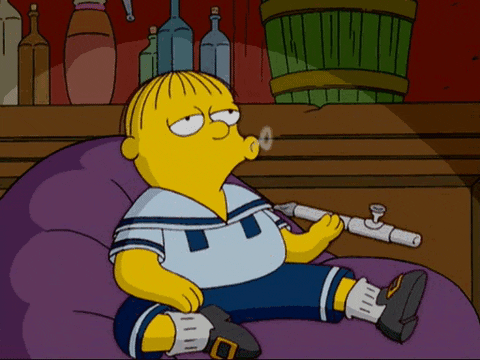 Ralph Wiggum Smoking Blowing GIF