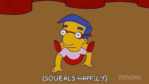 Ralph Wiggum Squeals Happily GIF
