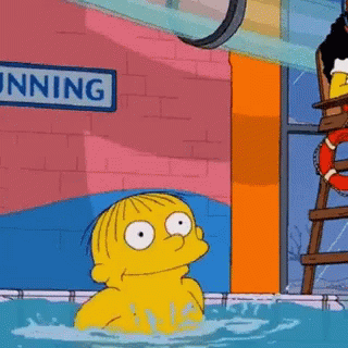 Ralph Wiggum Swimming Fails GIF