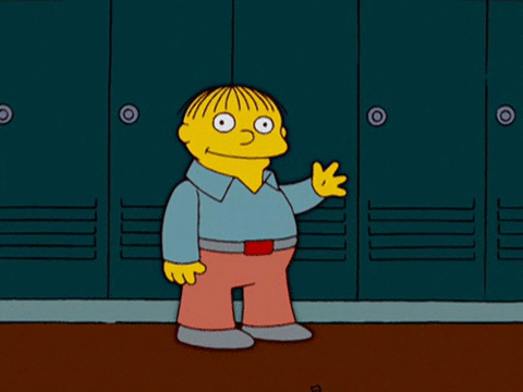 Ralph Wiggum Wave Hello From Their Locker Room GIF