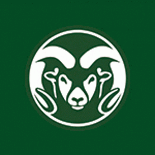 Ram Head in Circle on Green Background