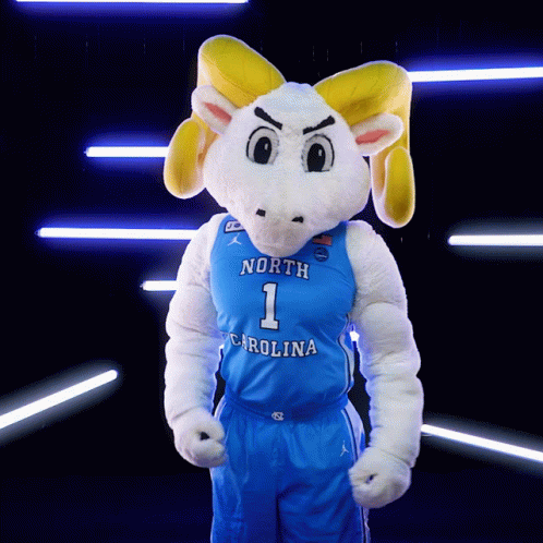 Ram Mascot in Blue Jersey Number 1