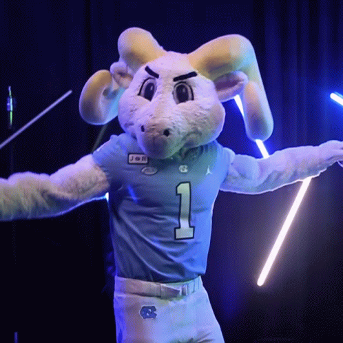 Ram Mascot in Blue Jersey Number 1