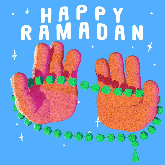Ramadan Mubarak Animated Hands With Prayer Beads GIF