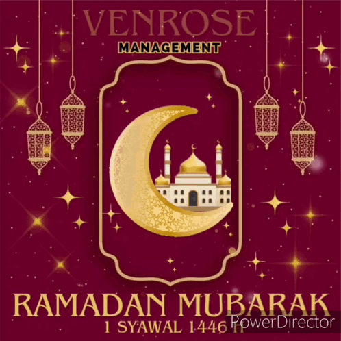 Ramadan Mubarak Card With Crescent Moon